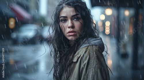 young adult woman outside i...