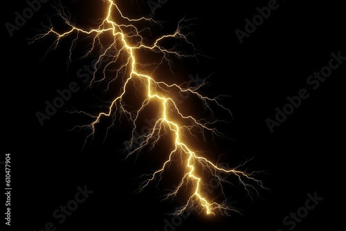 Electric current discharge or lightning. AI generated, human enhanced