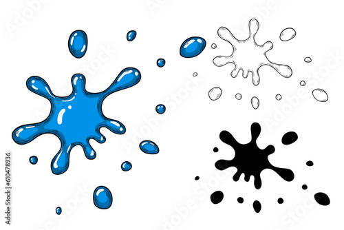 blue Ink splash vector illustration