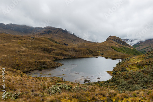 Cajas national park landscape with paramo ecosystem, Cuenca, Ecuador. photo