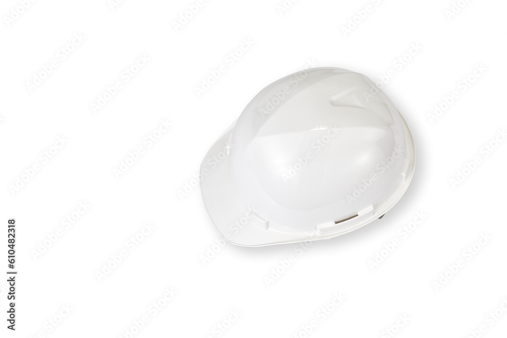 A new white safety helmet on white background A new white safety helmet on white background