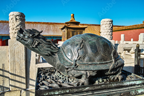 Bronze tortoise statue in Forbidden City , Beijing