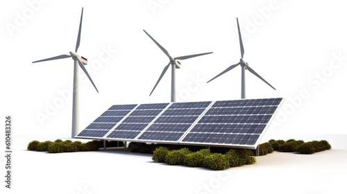 wind turbine and solar panel
