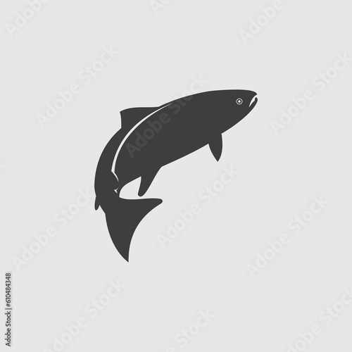 salmon fin fish logo design