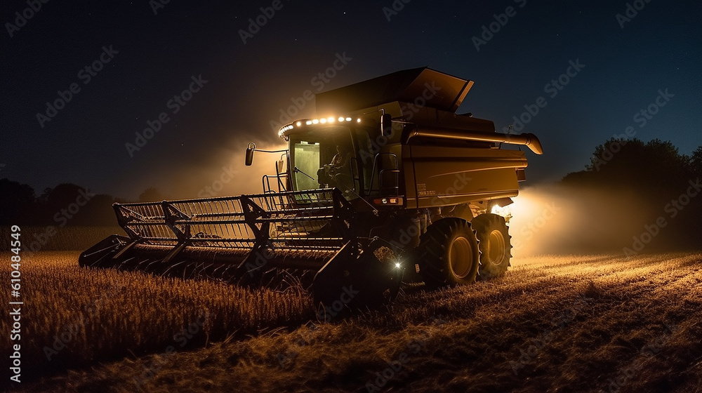 maquina agricola fazendo colheita em lavoura de grãos maquina agricola fazendo colheita em lavoura de grãos