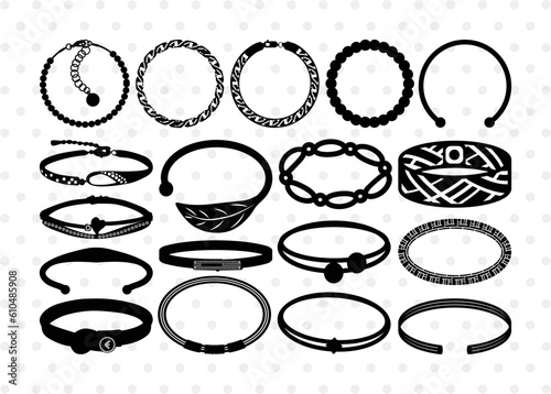 Bracelet Silhouette, Bracelet SVG, Leather Bracelet Svg, Fashion Svg, Bracelet Bundle, SB00184