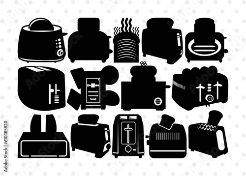 Toaster Silhouette, Toaster SVG, Toast Svg, Electric Toaster Svg, Toaster Bundle, SB00177