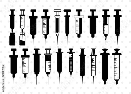 Syringe Silhouette, Syringe SVG, Injection Svg, Syringe Needle Svg, Needle Svg, Syringe Bundle, SB00159