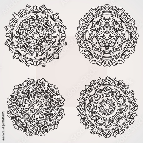 Photography Flower Mandala Set with Ornaments