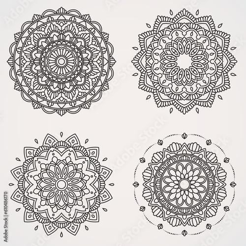Photography Flower Mandala Set with Ornaments