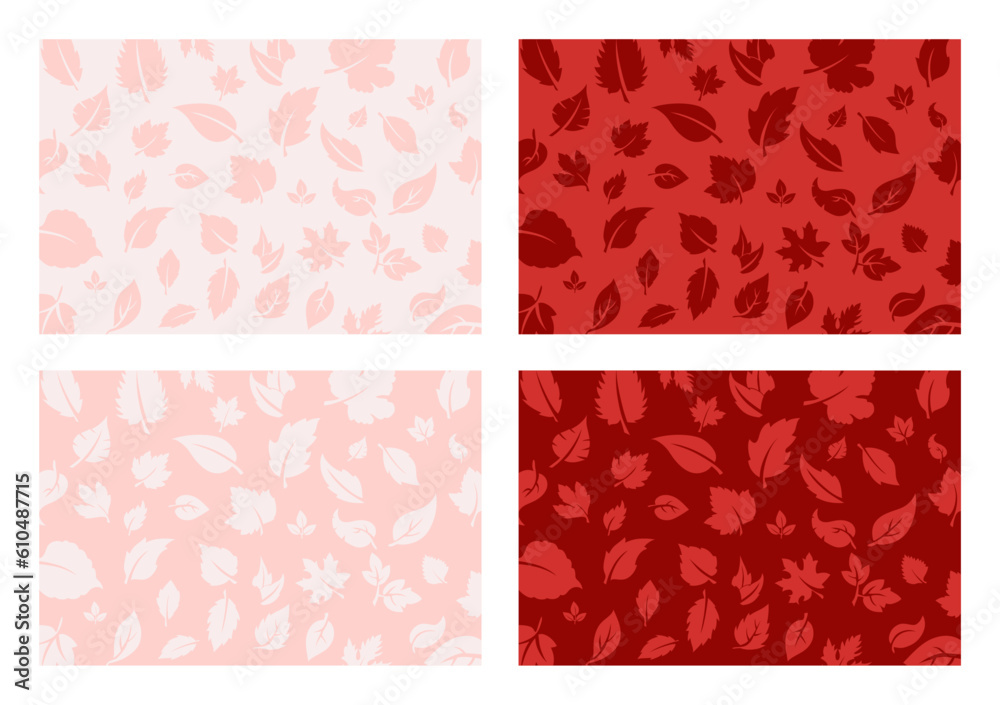 floral leaves wallpaper - red