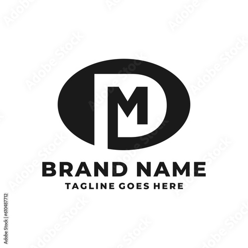 PM or MP initial letter logo design