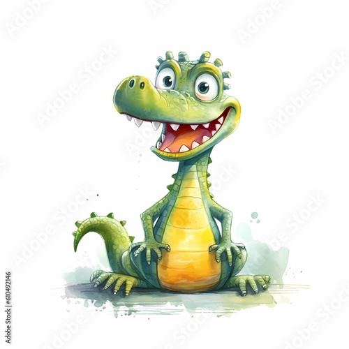 Drawing Crocodille cartoon character