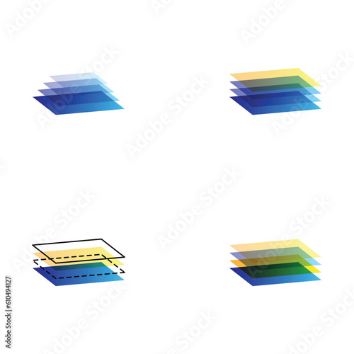 Layered paper sized stacks set