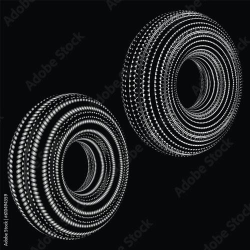 Circle gradient tire tracks