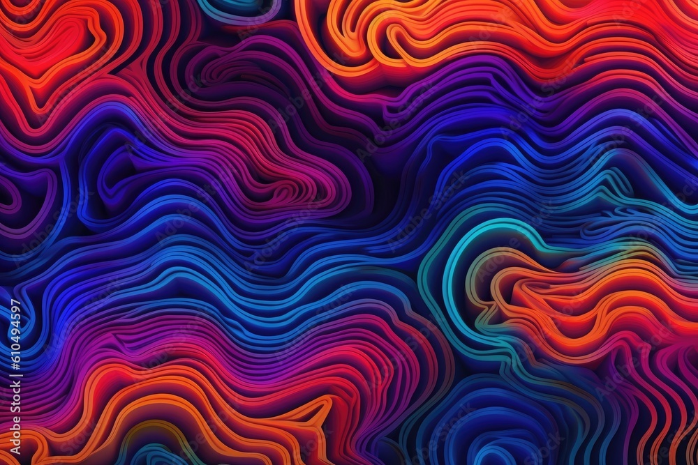 colorful wavy lines on a background Generative AI