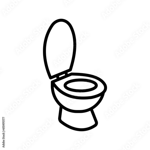 Toilet bowl line icon color editable