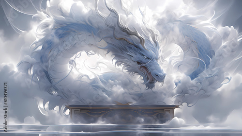 Obraz na płótnie white chinese dragon illustration
w salonie
