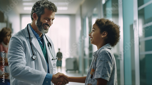 doctor talking to blind child