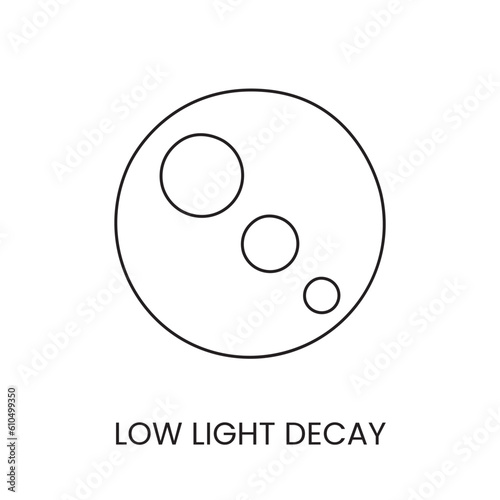 Vector line icon representing low light attenuation.