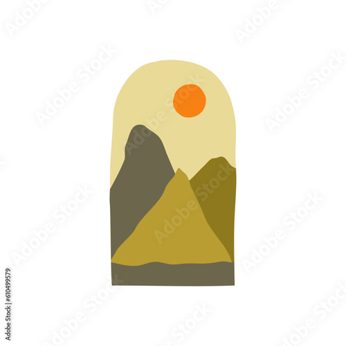 Hand drawn Boho Style Landscapes