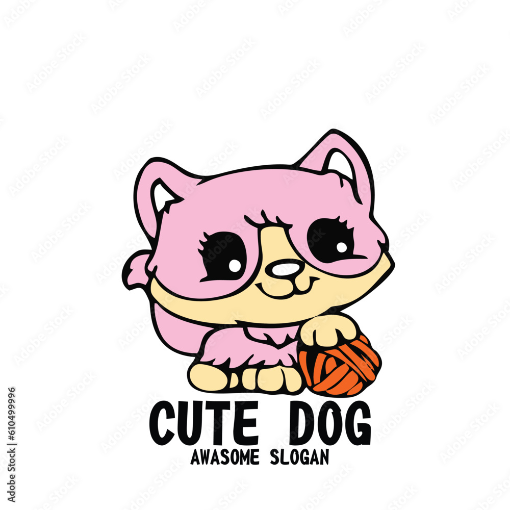 Design mascot icon illustration cute dog Design mascot icon illustration cute dog