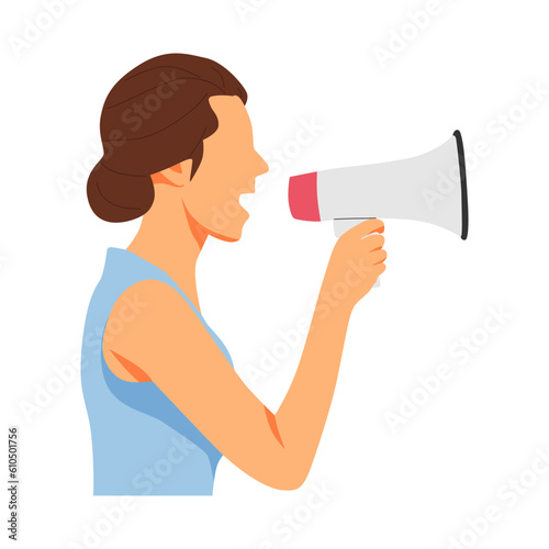 vector illustration of a person holding a megaphone