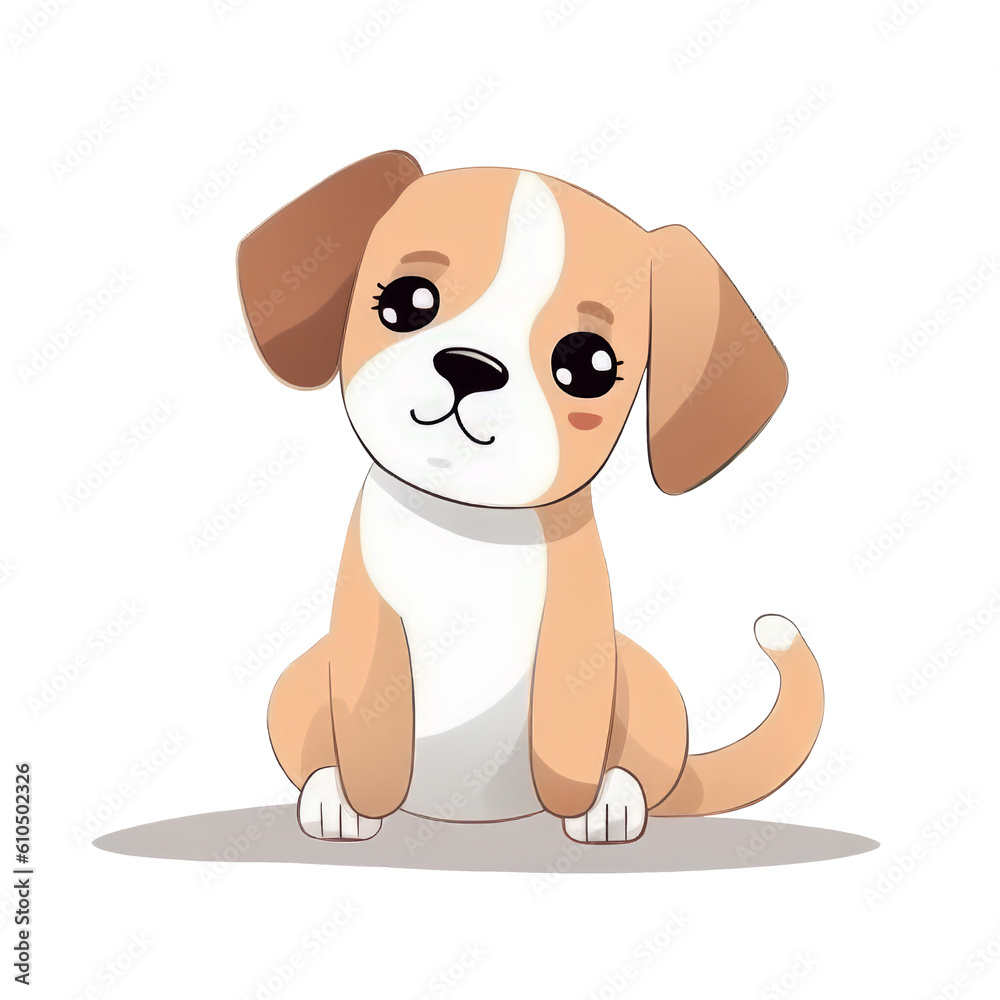 cute baby dog happy face isolated on white background ai image illustration 
