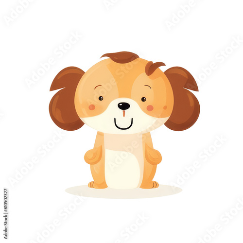 adorable brown dog with blush cheeks and two long brown ears ai image generated