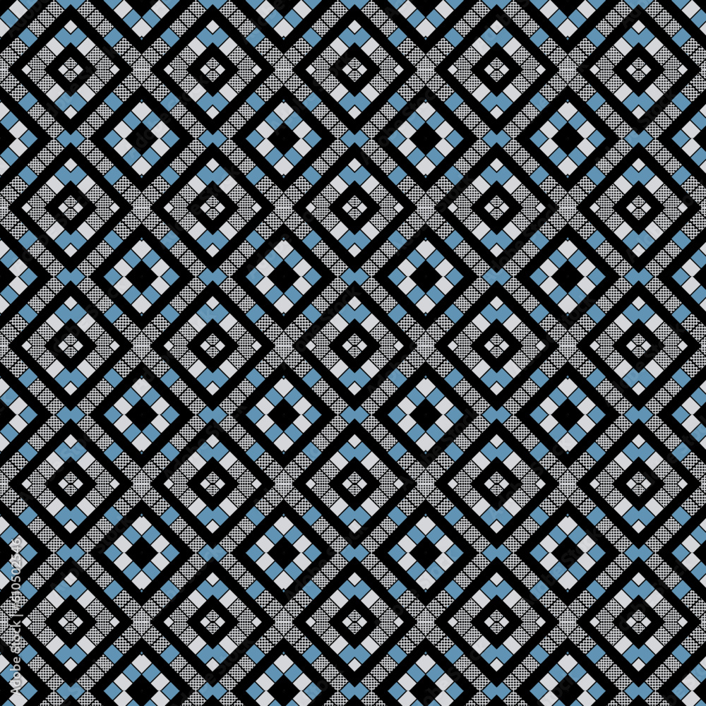 pattern in white, black, and pastel blue pattern in white, black, and pastel blue
