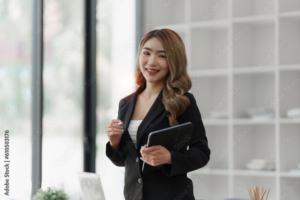 Accountant woman working on laptop and do document, tax, exchange, research, accounting and Financial advisor concept Accountant woman working on laptop and do document, tax, exchange, research, accounting and Financial advisor concept