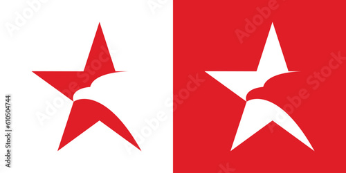 logo design star and eagle icon vector illustration