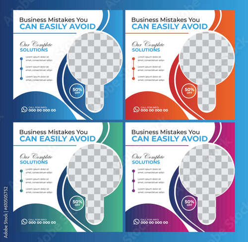 Digital Marketing Social Media Post design template Bundle