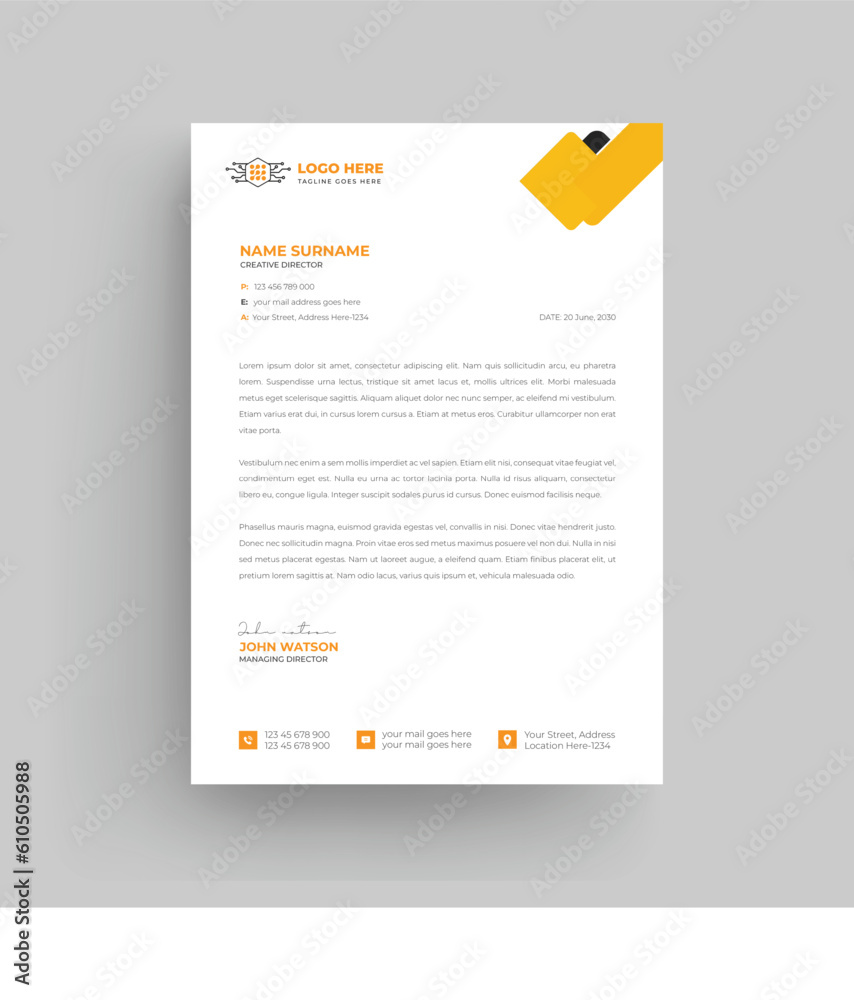 Modern Creative & Clean business style letterhead print with vector & illustration. crypto company service letterhead design.