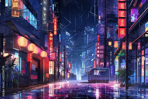 繊細で芸術的な街や村系背景のイラスト(AI generated image)