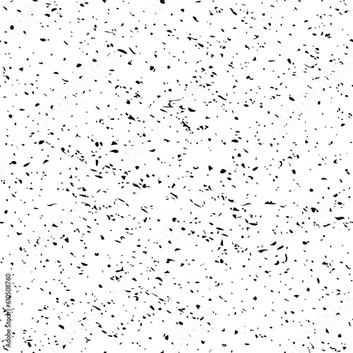 Geometric seamless black and white background. Abstract texture. Pattern with black ink splashes and stains