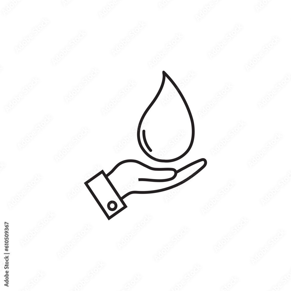 Drop line icon, water drop logo vector Drop line icon, water drop logo vector
