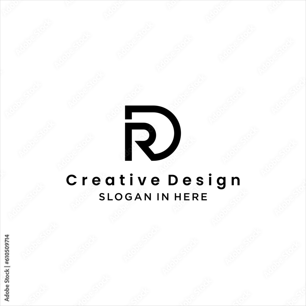 simple letter DR or RD logo design with luxury template vector simple letter DR or RD logo design with luxury template vector