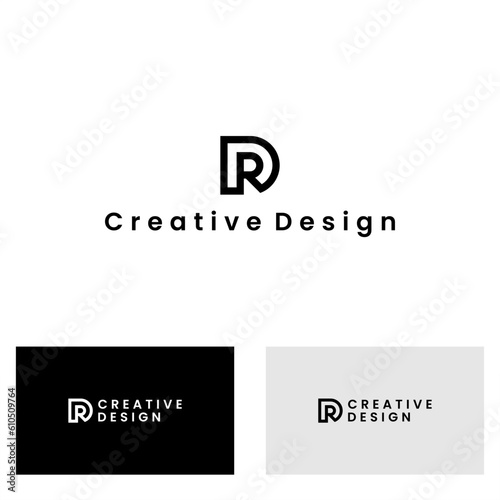 simple letter DR or RD logo design with luxury template vector