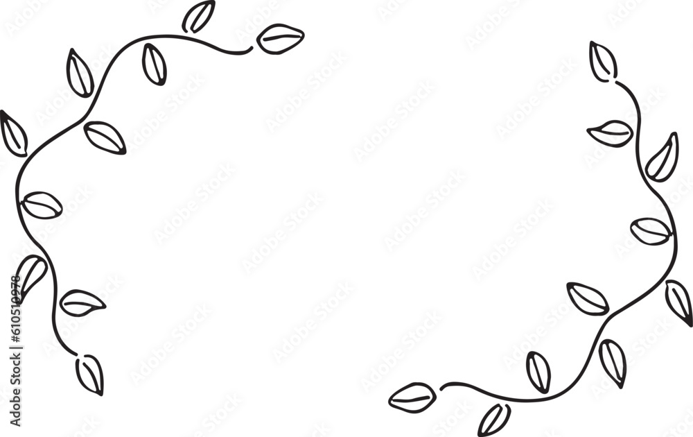 葉っぱのフレームのイラスト 葉っぱのフレームのイラスト