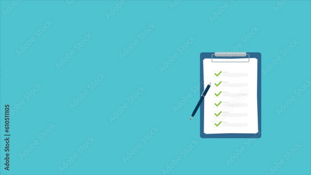 Successful completion of business tasks. Checklist with a business tasks completed.