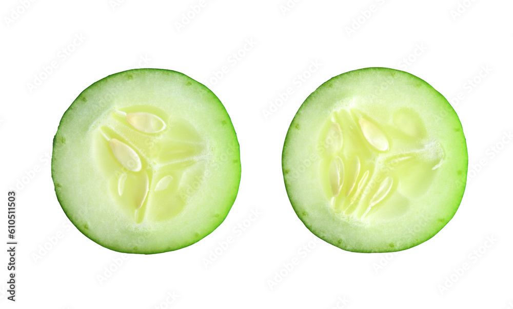 cucumber slice isolated on transparent png