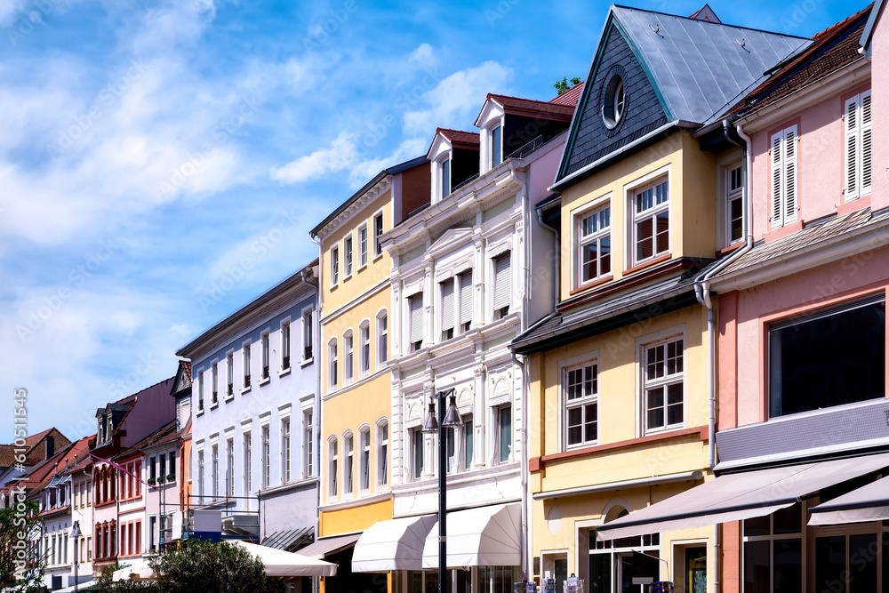 Beautiful facades in the city center of Speyer, Germany