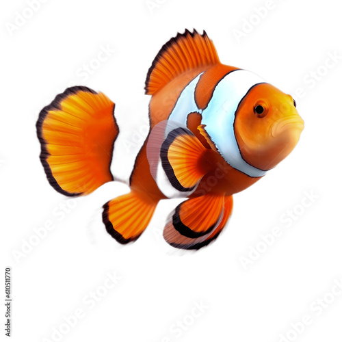 Orange clownfish isolated on white background