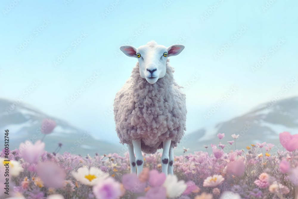 Eid al Adha Mubarak Islamic festival social media banner and Eid Mubarak Post Template sheep and lamb	
