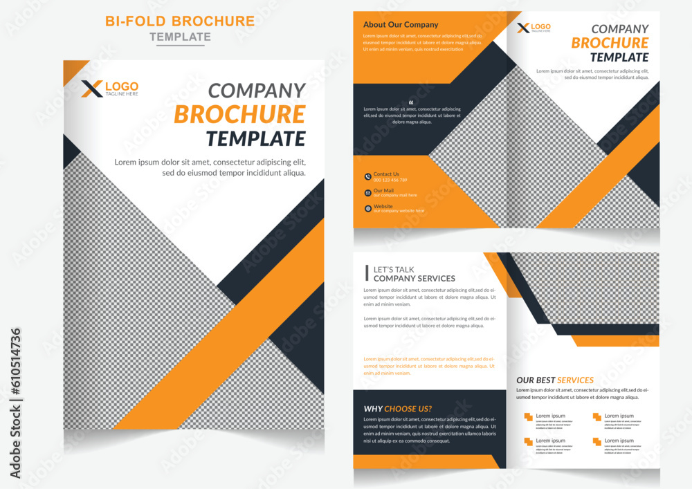 Real estate construction  bi-fold  brochure design multiple color layout Real estate company profile template 
