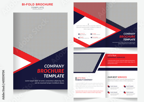Professional real estate or construction business bi-fold brochure design construction company profile brochure template