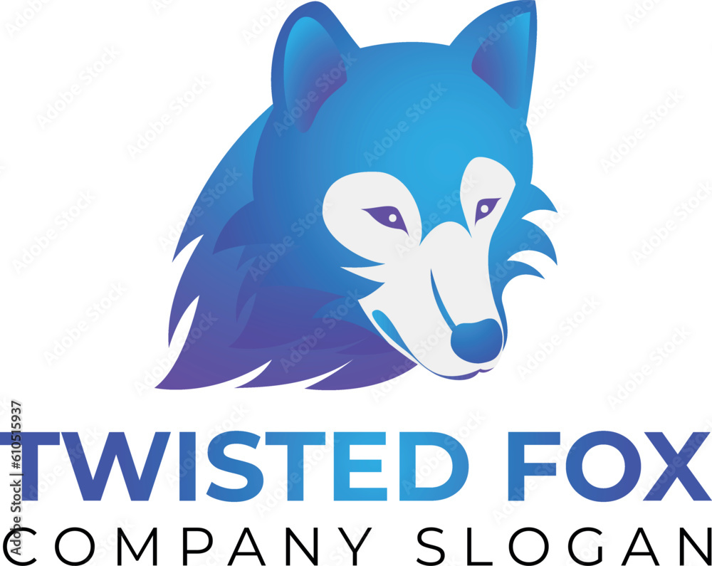 Fox logo. It is a blue color fox logo. fox logo for a company. Fox logo. It is a blue color fox logo. fox logo for a company.