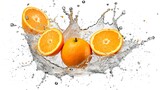 orange in water splash created with Generative AI