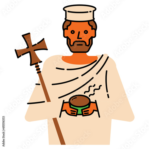 Ethiopian monk drink coffee drink
